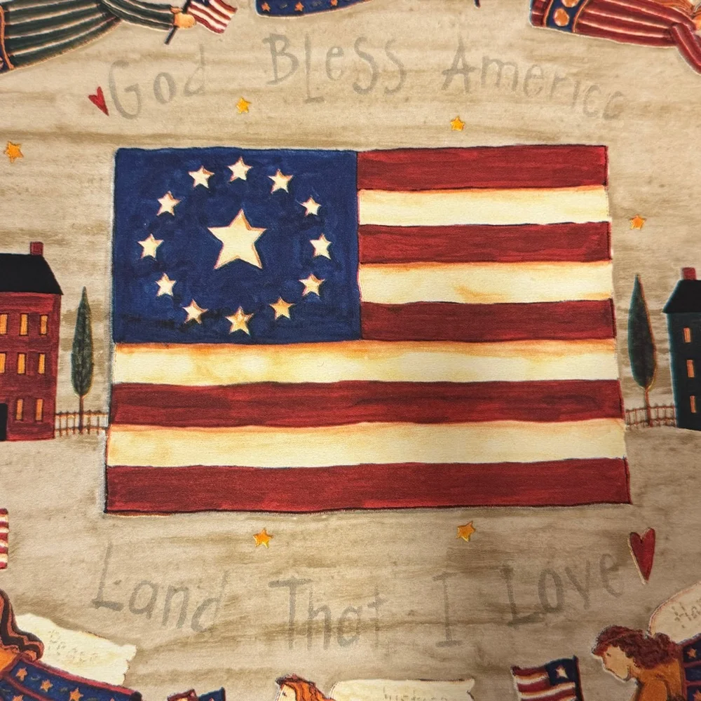 Vintage Americana Chesapeake Patriotic Wallpaper Border Angels Flags FF1106-2
